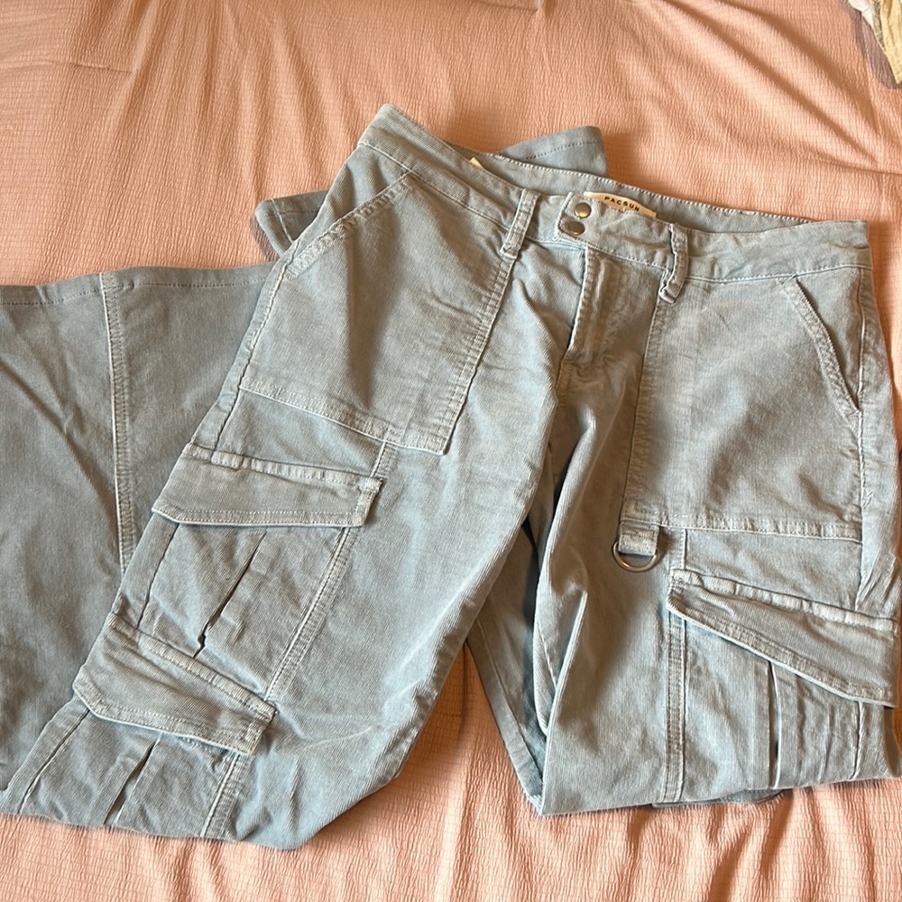 blue corduroy low waisted pants